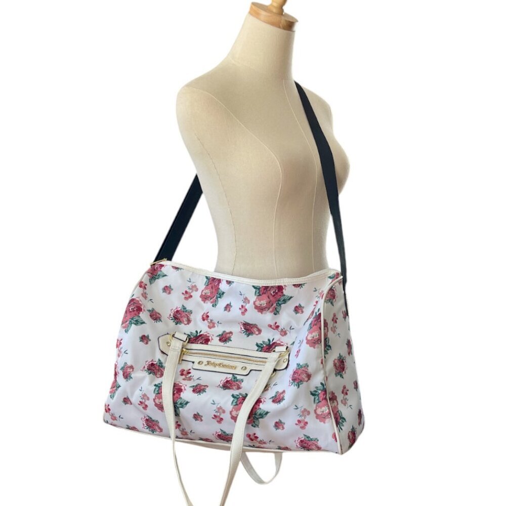 RARE Juicy Couture Lmtd Edition Floral Extra Large Weekender Travel Duffel Bag - Picture 2 of 13